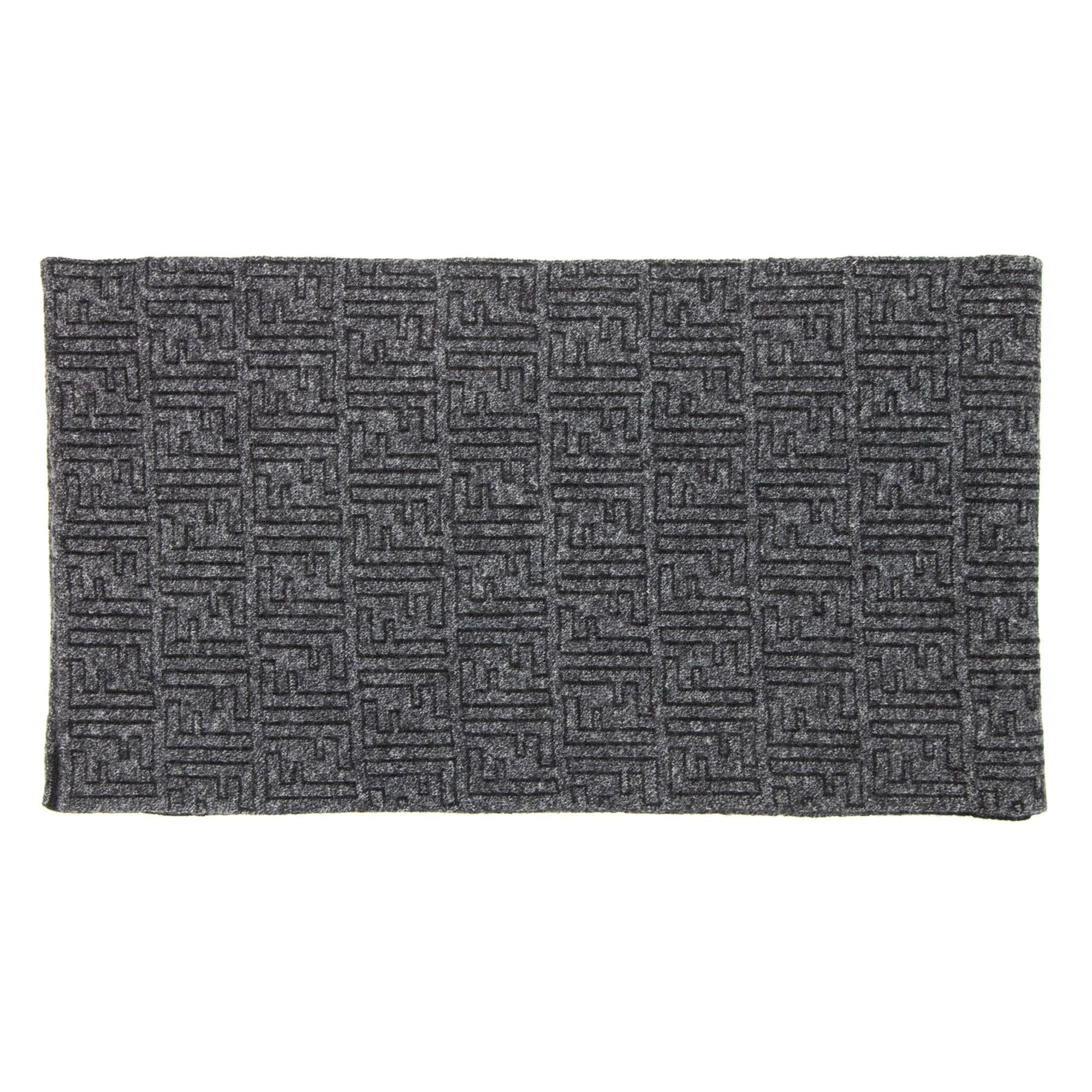Fendi Ff Logo Zucca Fil Scarf Black/dark Grey