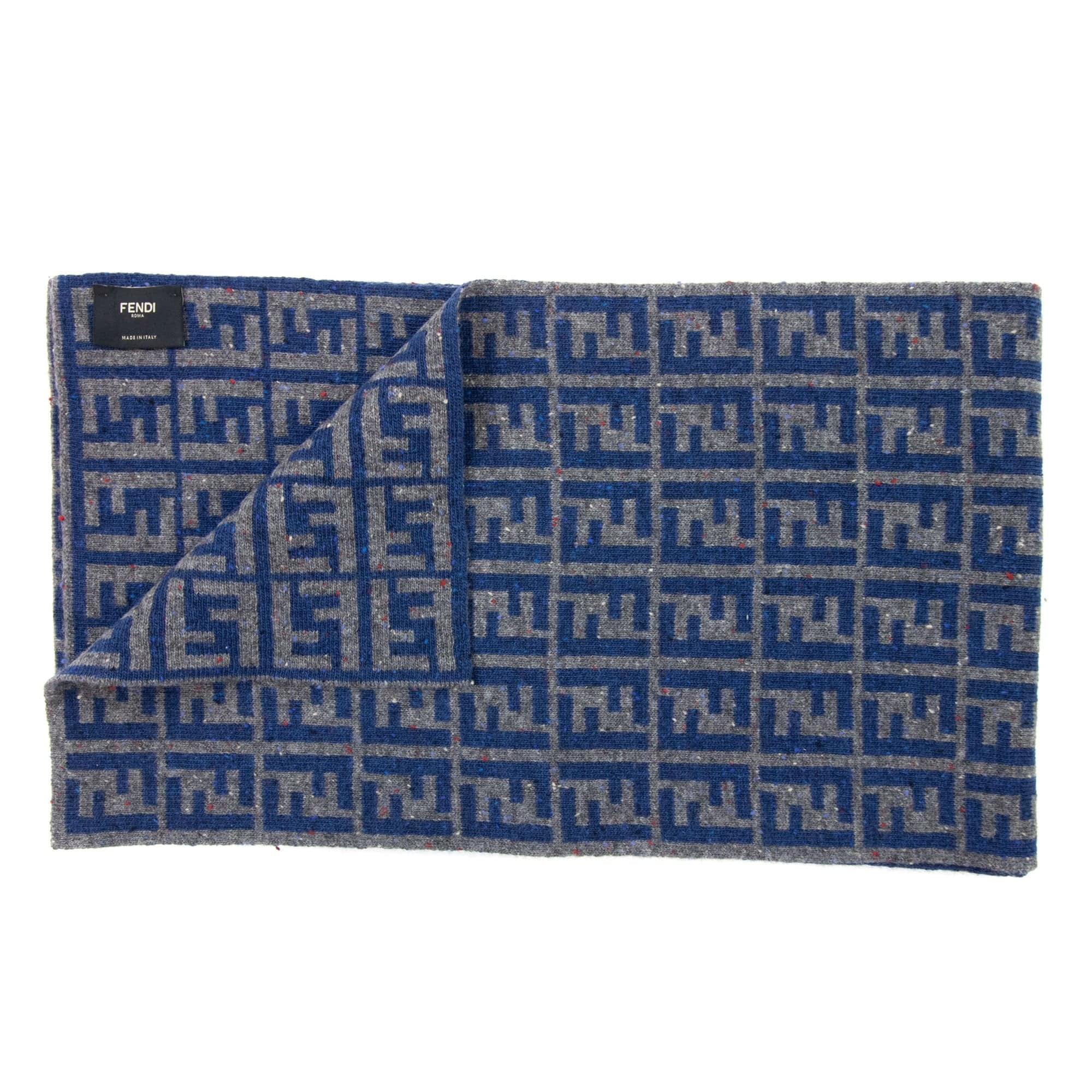Fendi Sciarpa Maglia Logo Scarf Royal Blue