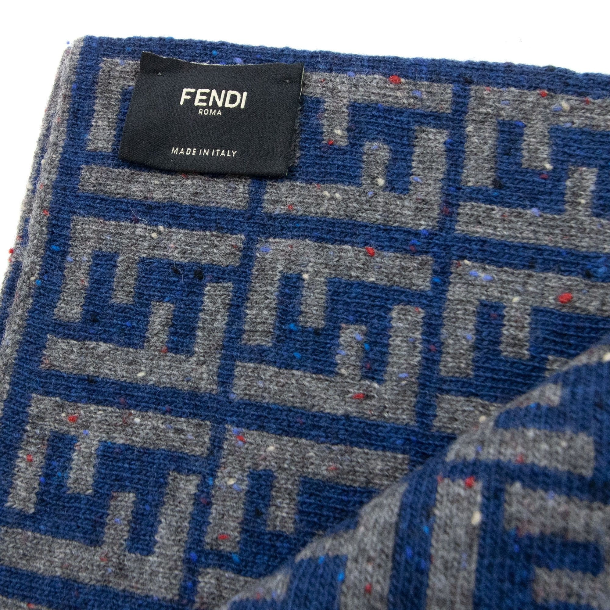 Fendi Sciarpa Maglia Logo Scarf Royal Blue