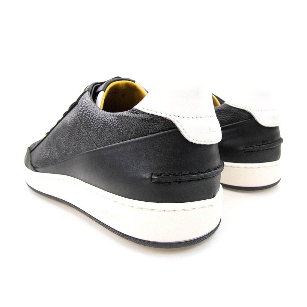 Fendi Ff Logo Leather Trainers Black/white