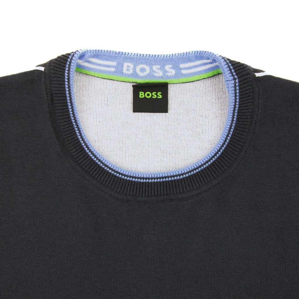 Hugo Boss Ritom Curved Logo Sweatshirt Dark Navy 402