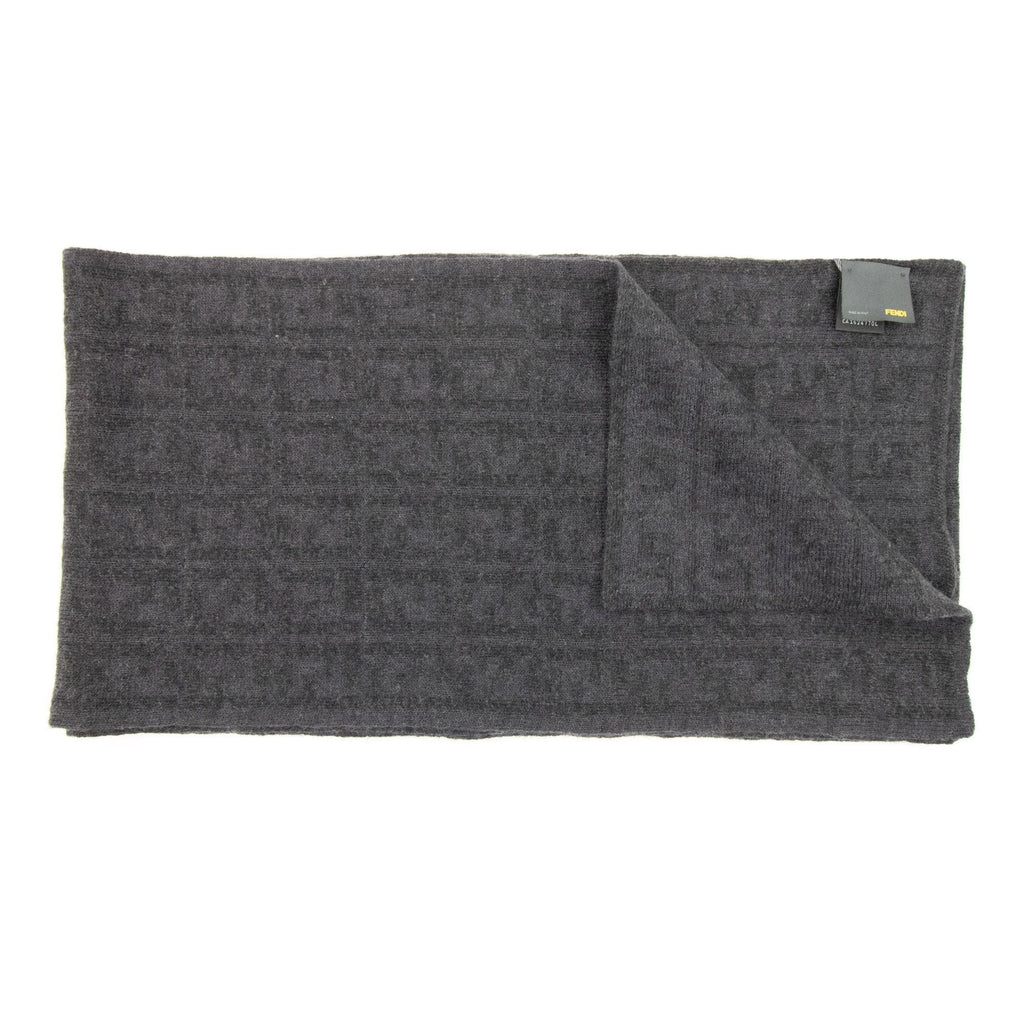 Fendi Subtle Ff Logo Scarf Grigio
