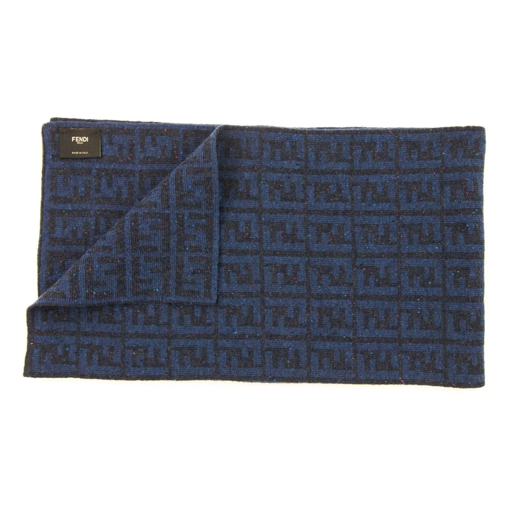 Fendi Sciarpa Maglia Logo Scarf Blue