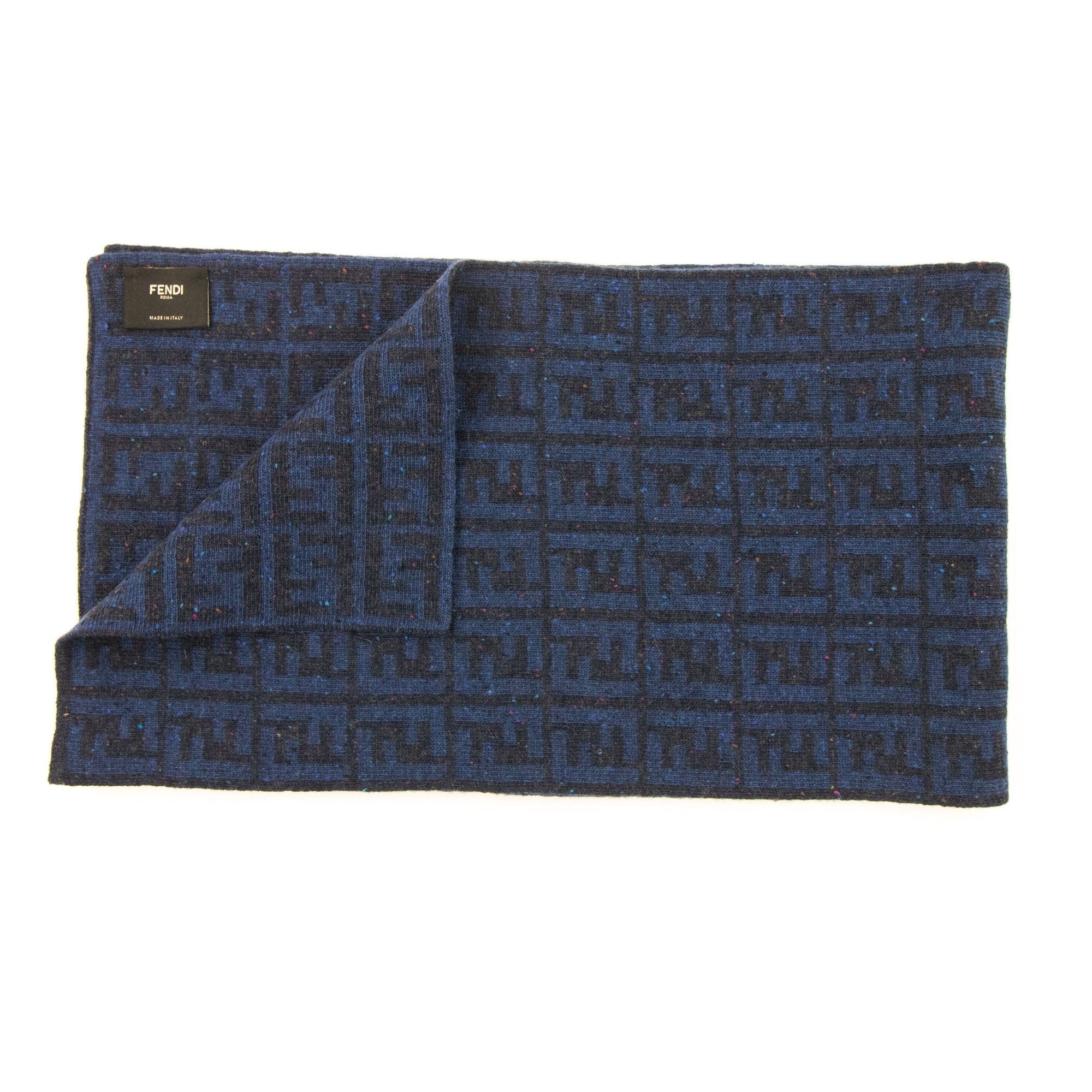 Fendi Sciarpa Maglia Logo Scarf Blue