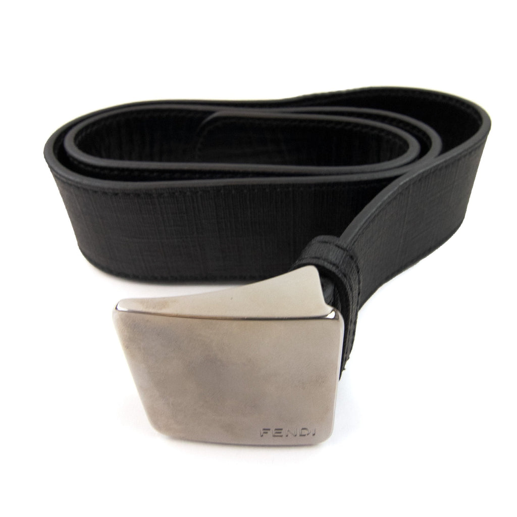 Fendi Icon Logo Buckle Belt Nero