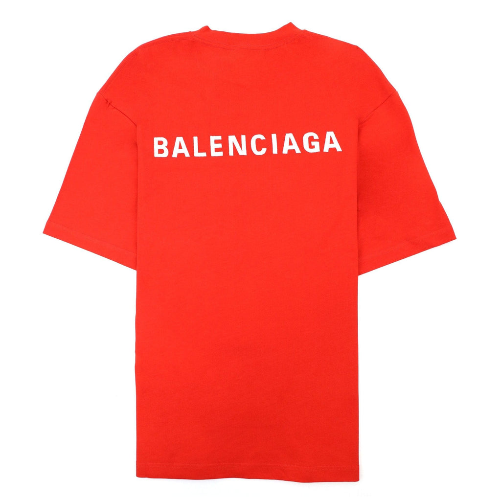 Balenciaga Logo Crewneck T Shirt Red/white