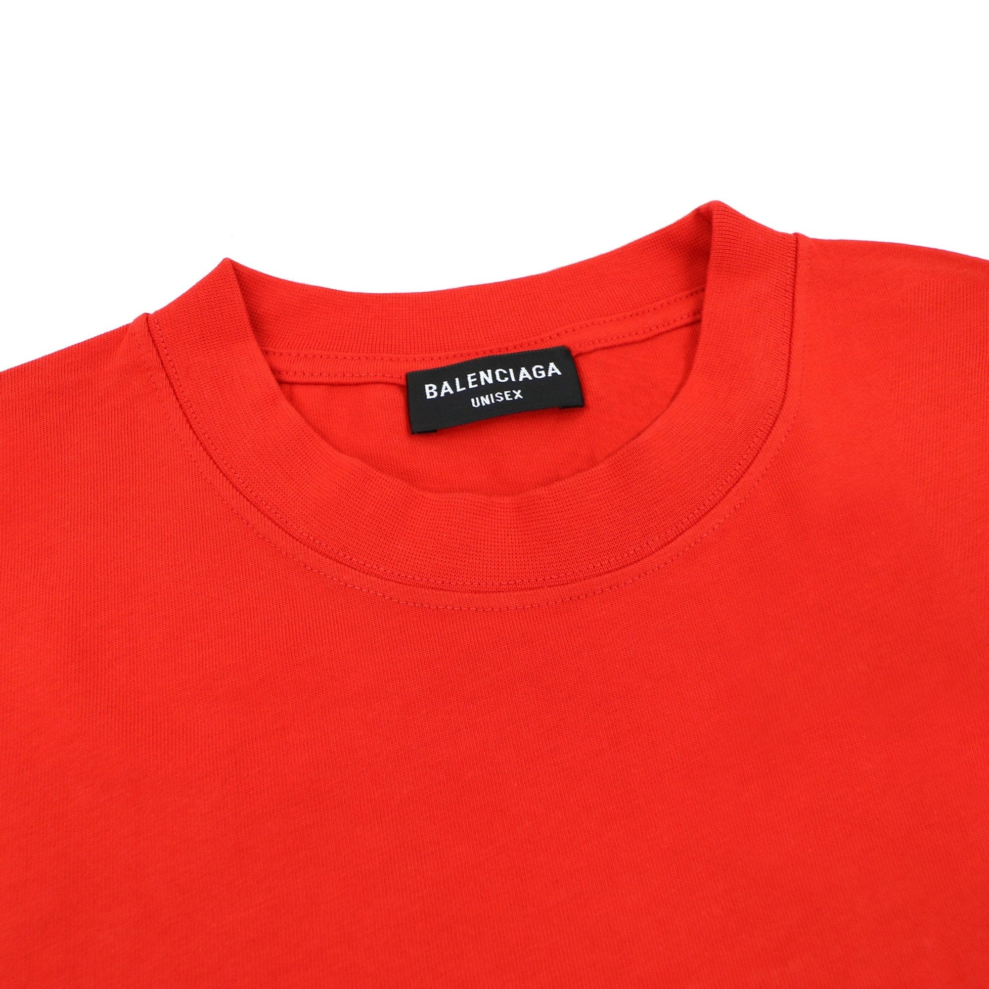 Balenciaga Logo Crewneck T Shirt Red/white