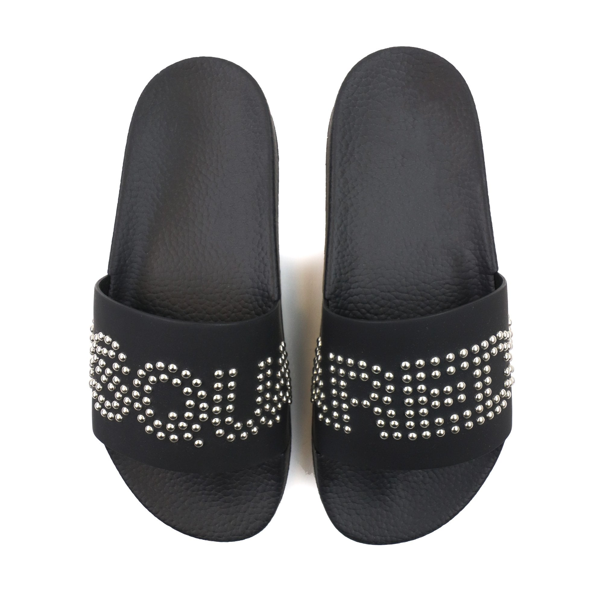 Dsquared2 Dsq2 Stude Logo Leather Sliders Black
