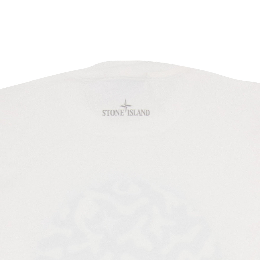 Stone Island Junior 21071 Camo Reflective Logo T Shirt Off White V0099