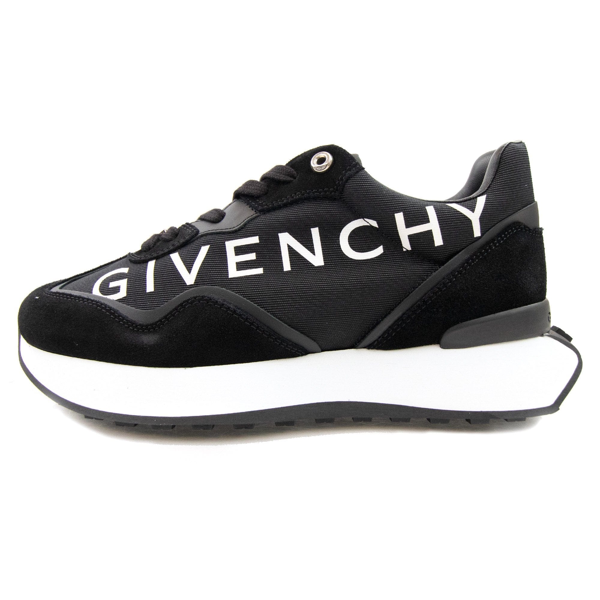 Givenchy Giv Runner Shoes In Suede Leather And Nylon Black