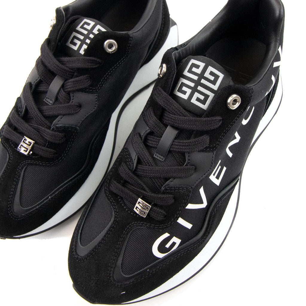 Givenchy Giv Runner Shoes In Suede Leather And Nylon Black