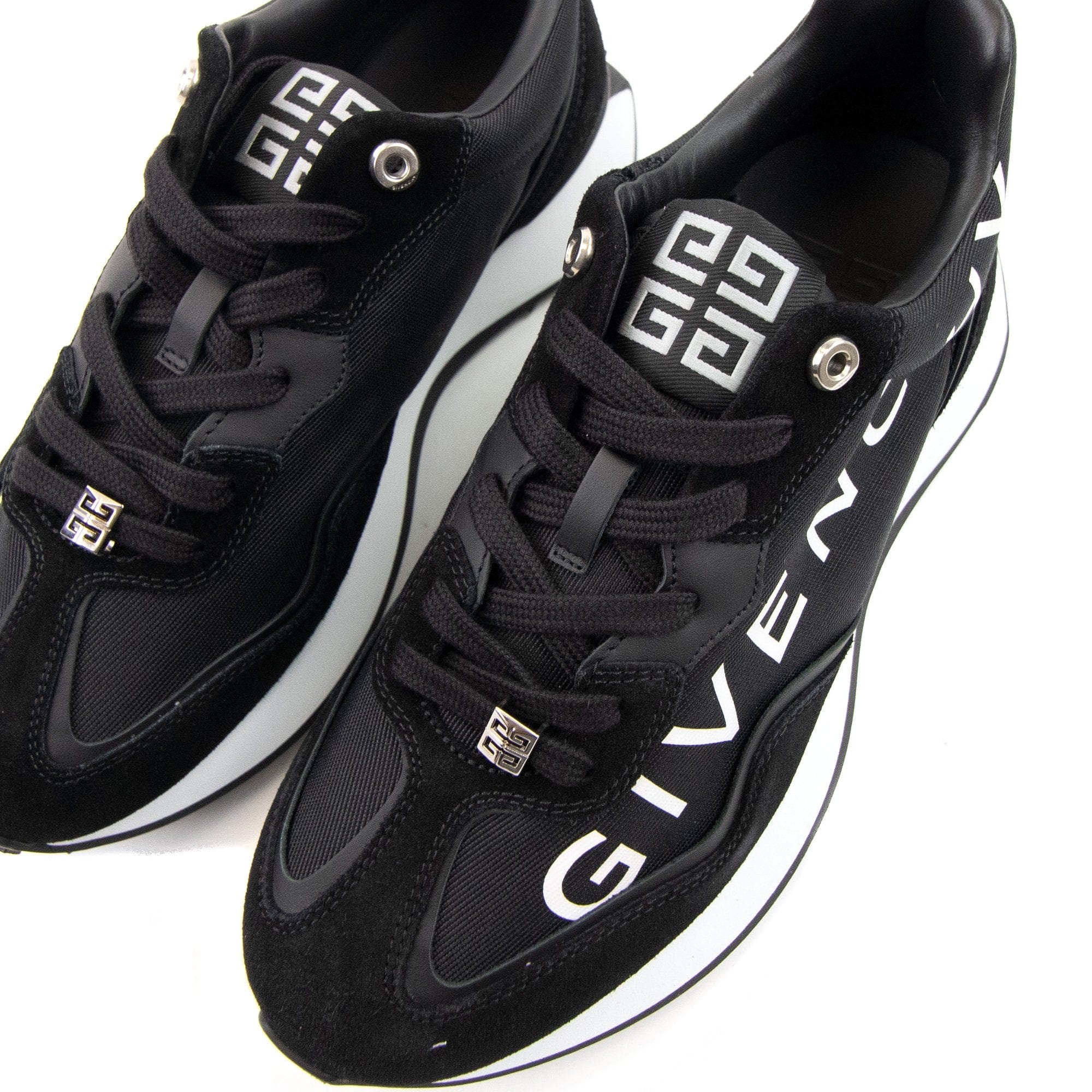 Givenchy Giv Runner Shoes In Suede Leather And Nylon Black