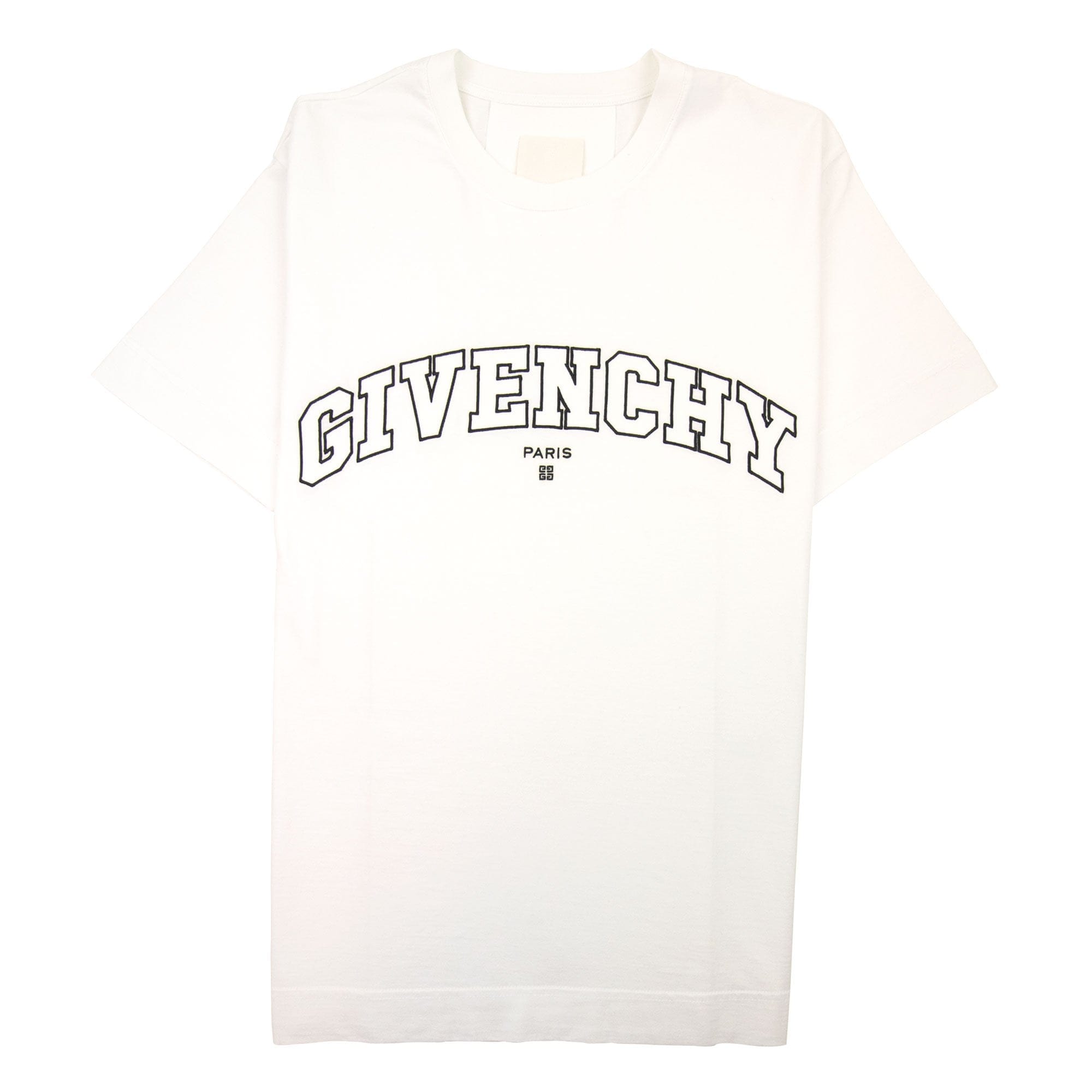 Givenchy T-shirt In Givenchy College Embroidered Jersey White