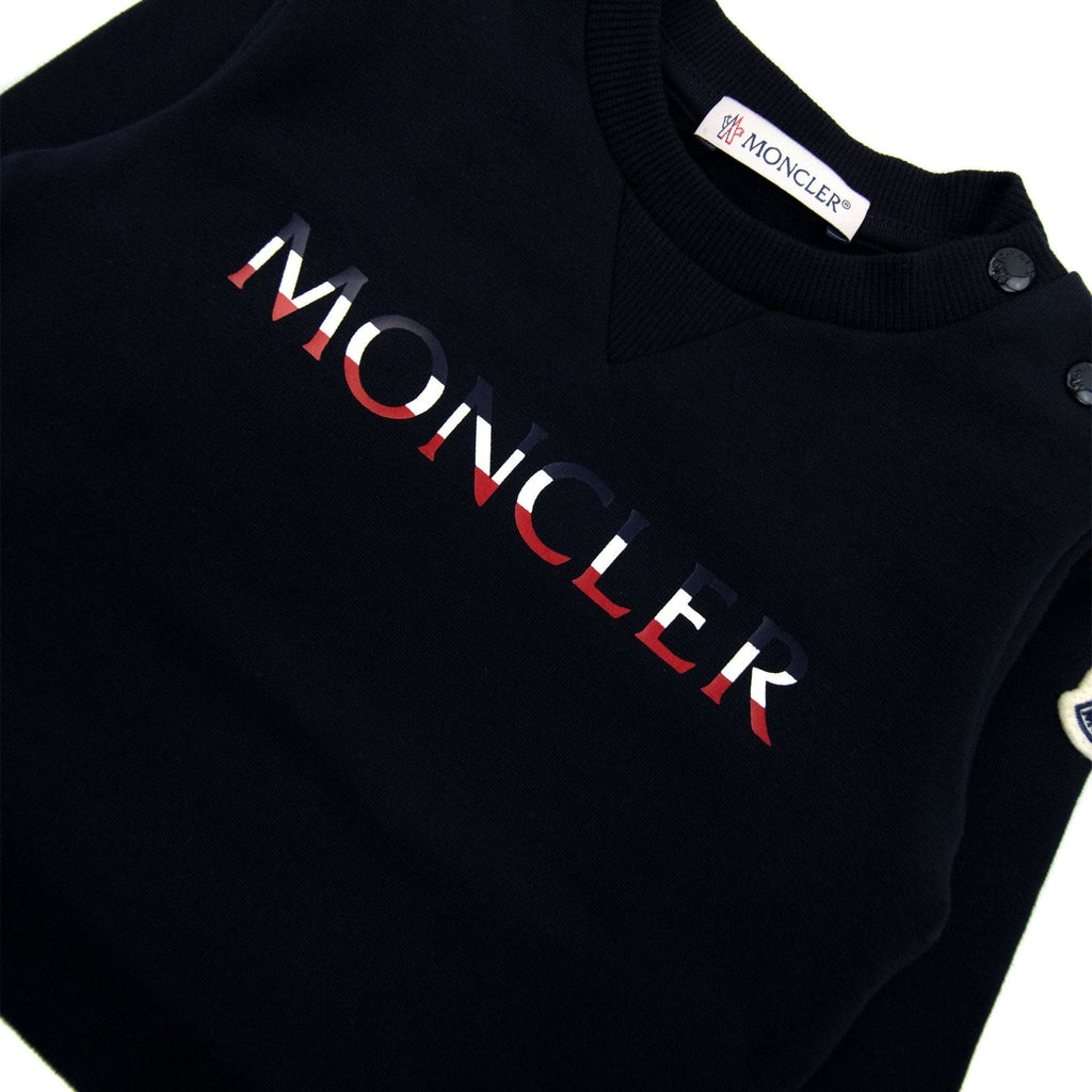 Moncler Junior Logo Traucksuit Set Navy 778