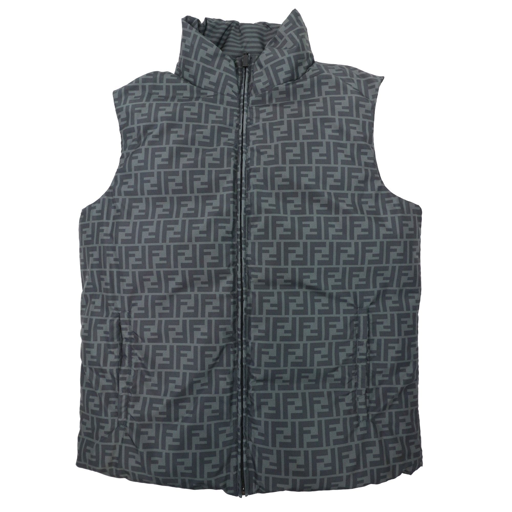 Fendi Ff Logo Rev Gilet Black
