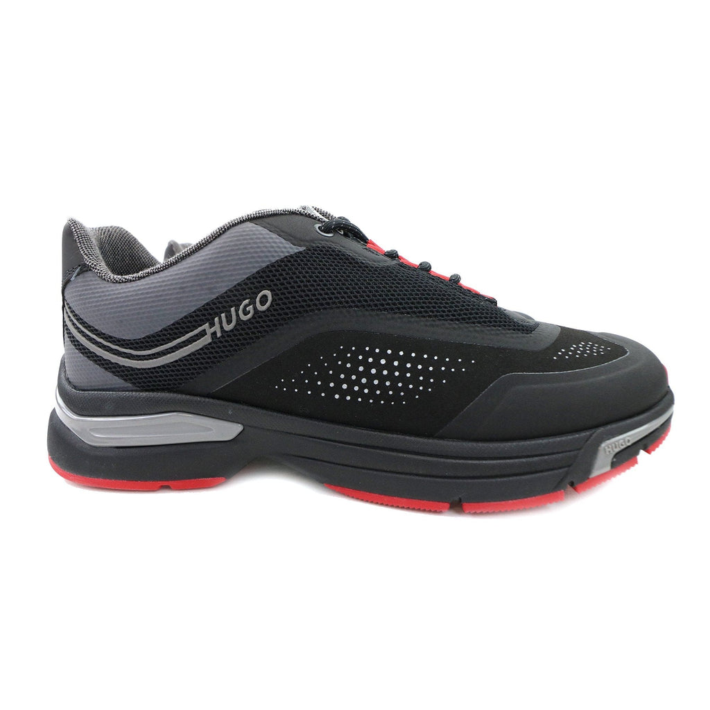 Hugo Axel Runner Mixed Material Trainer Black 001
