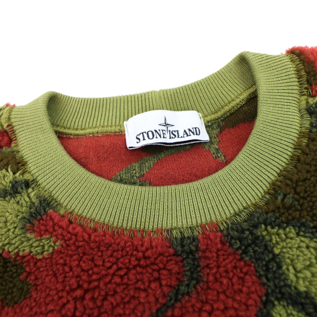 Stone Island Heritage Camo Pile Crewneck Sweatshirt Military Green V0054