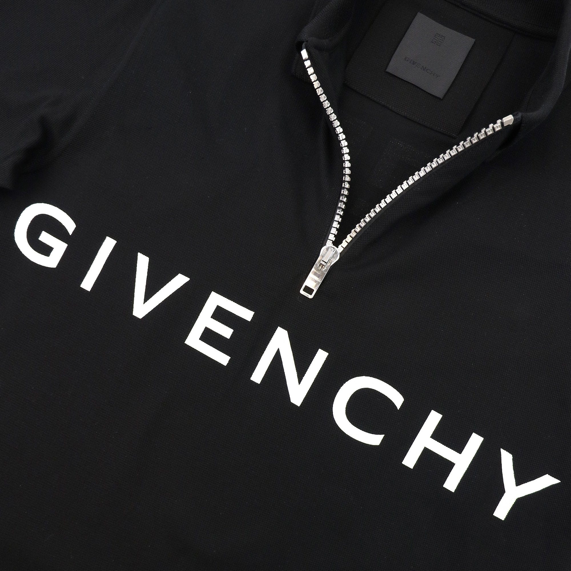 Givenchy Gg Zip Branded Polo Black