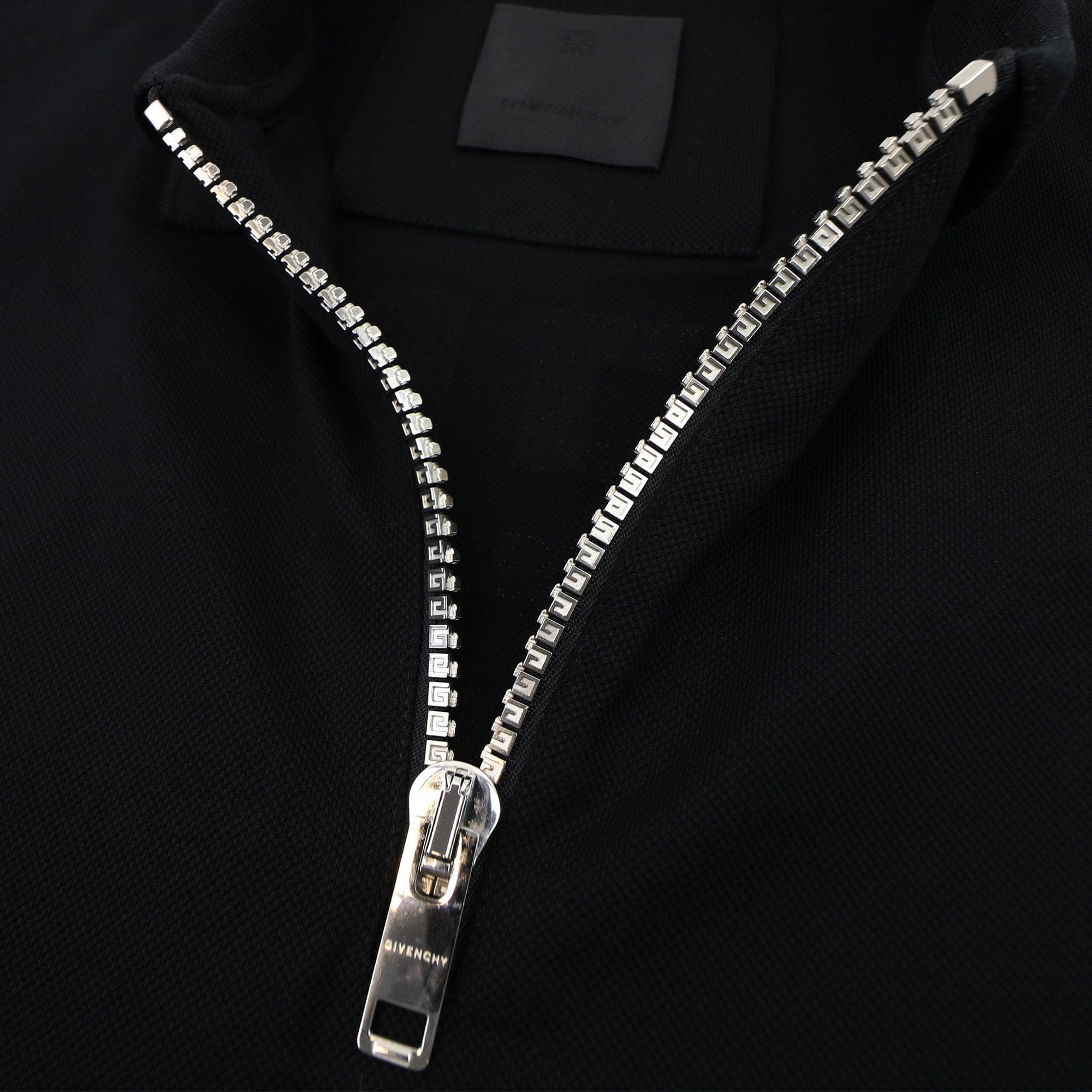 Givenchy Gg Zip Branded Polo Black
