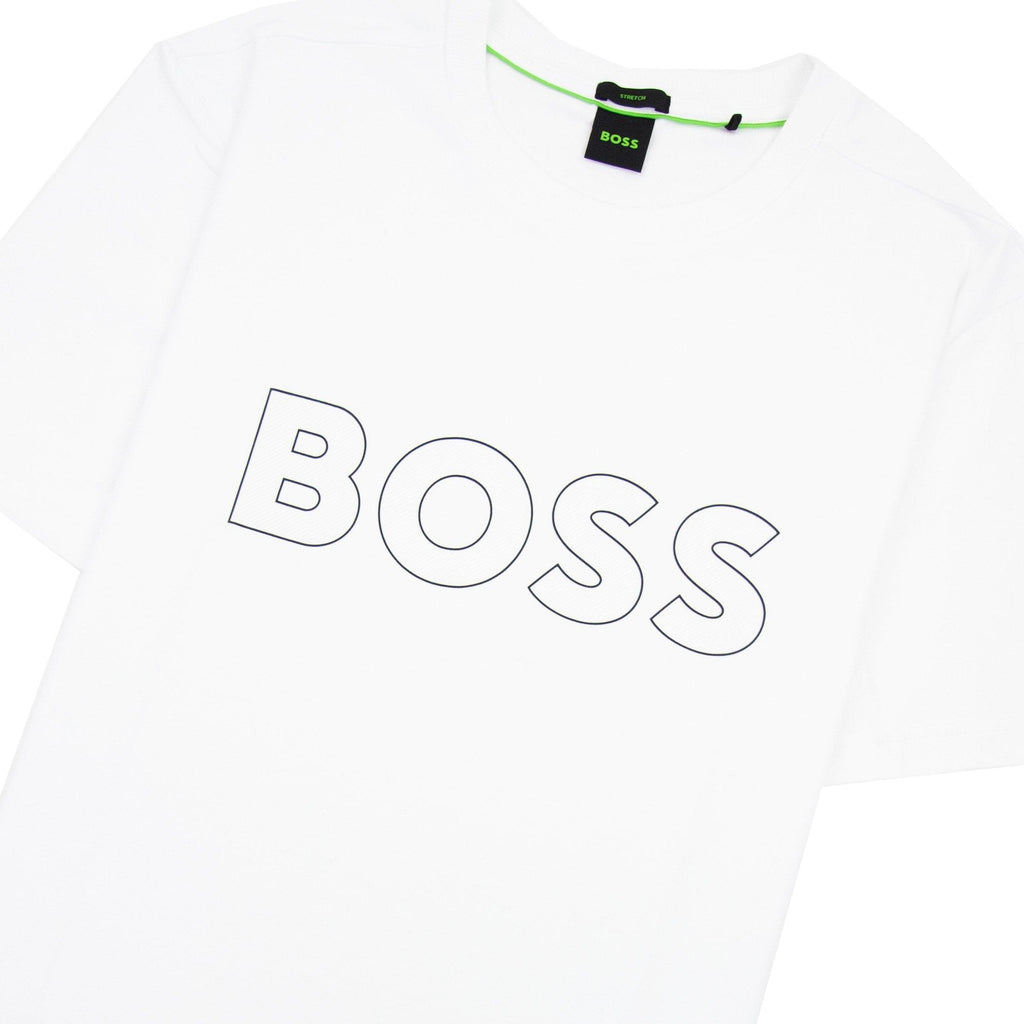 Hugo Boss Tee 9 Outline Logo T Shirt White 100