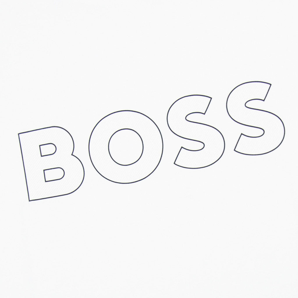 Hugo Boss Tee 9 Outline Logo T Shirt White 100