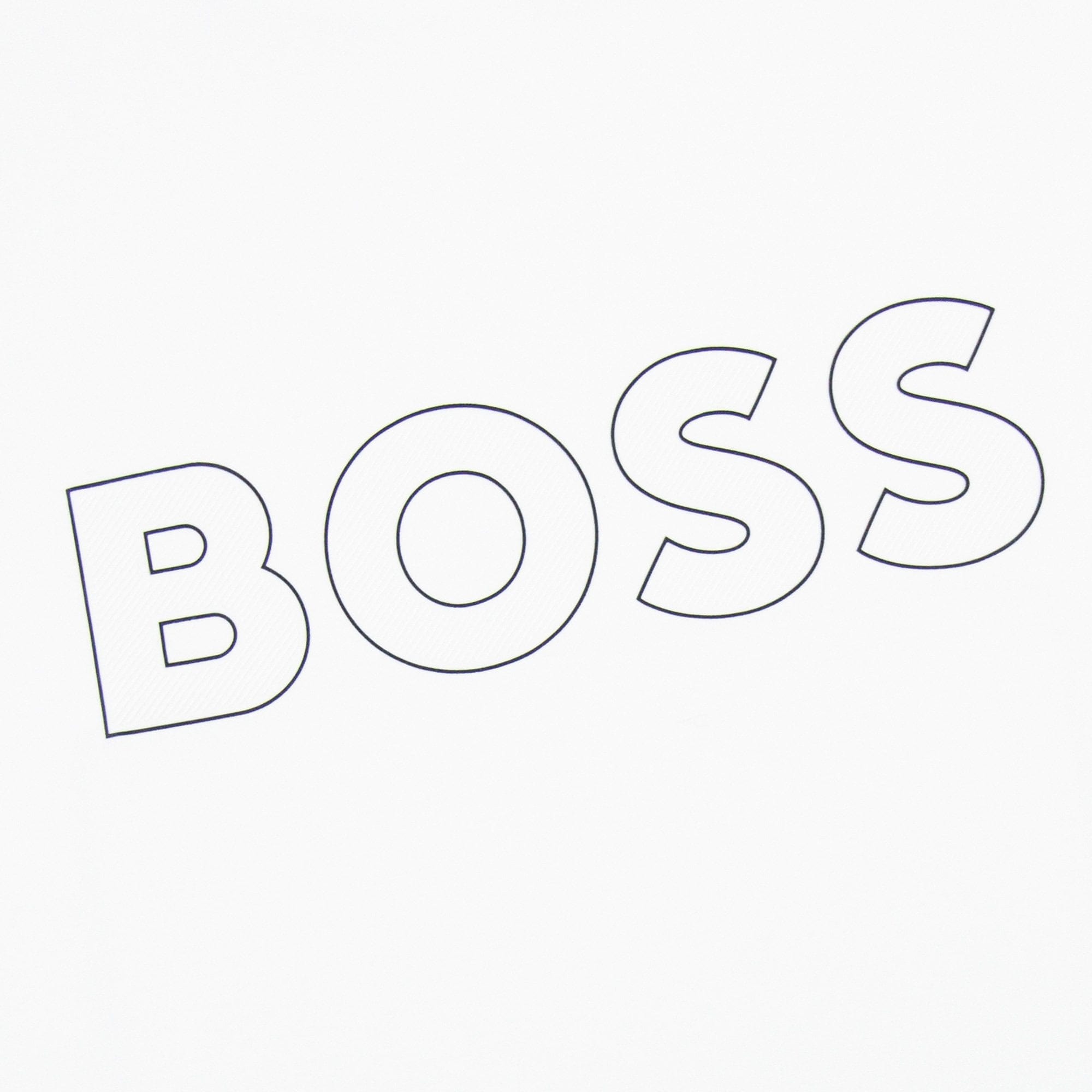 Hugo Boss Tee 9 Outline Logo T Shirt White 100