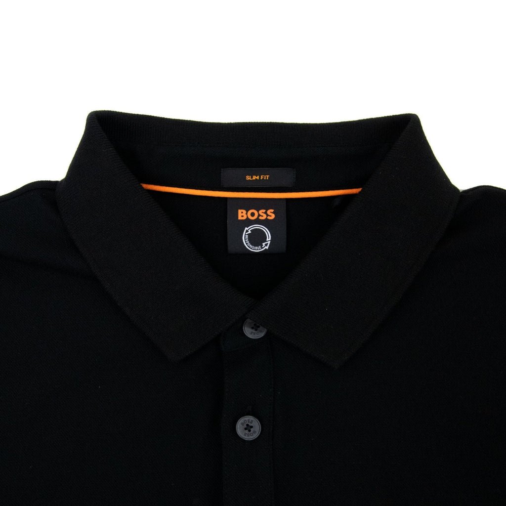 Hugo Passenger Patch Logo Polo Black 001