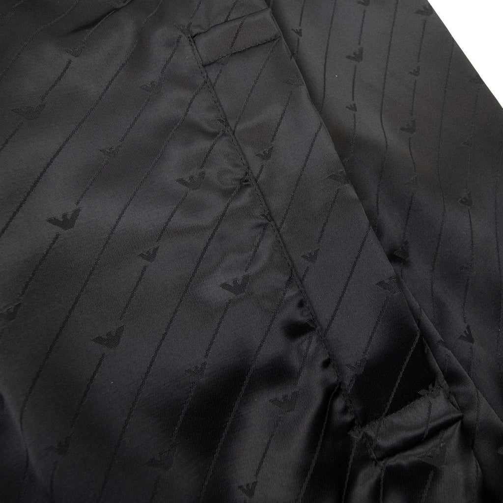 Emporio Armani Jacquard Nylon Hooded Blouson With All-over Eagle Black