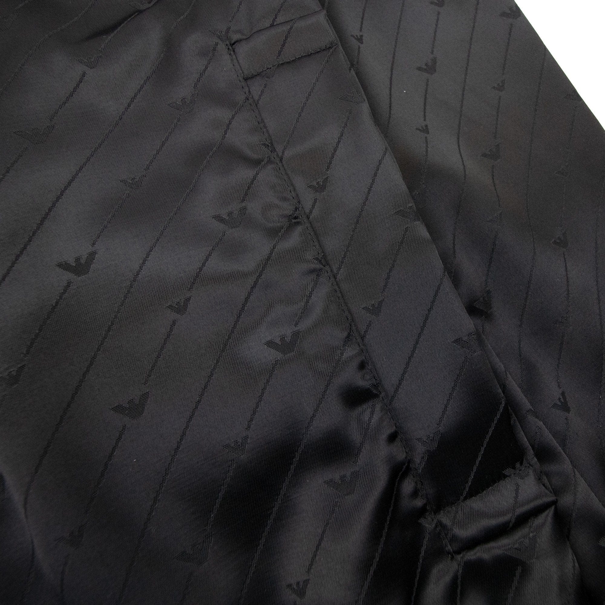 Emporio Armani Jacquard Nylon Hooded Blouson With All-over Eagle Black
