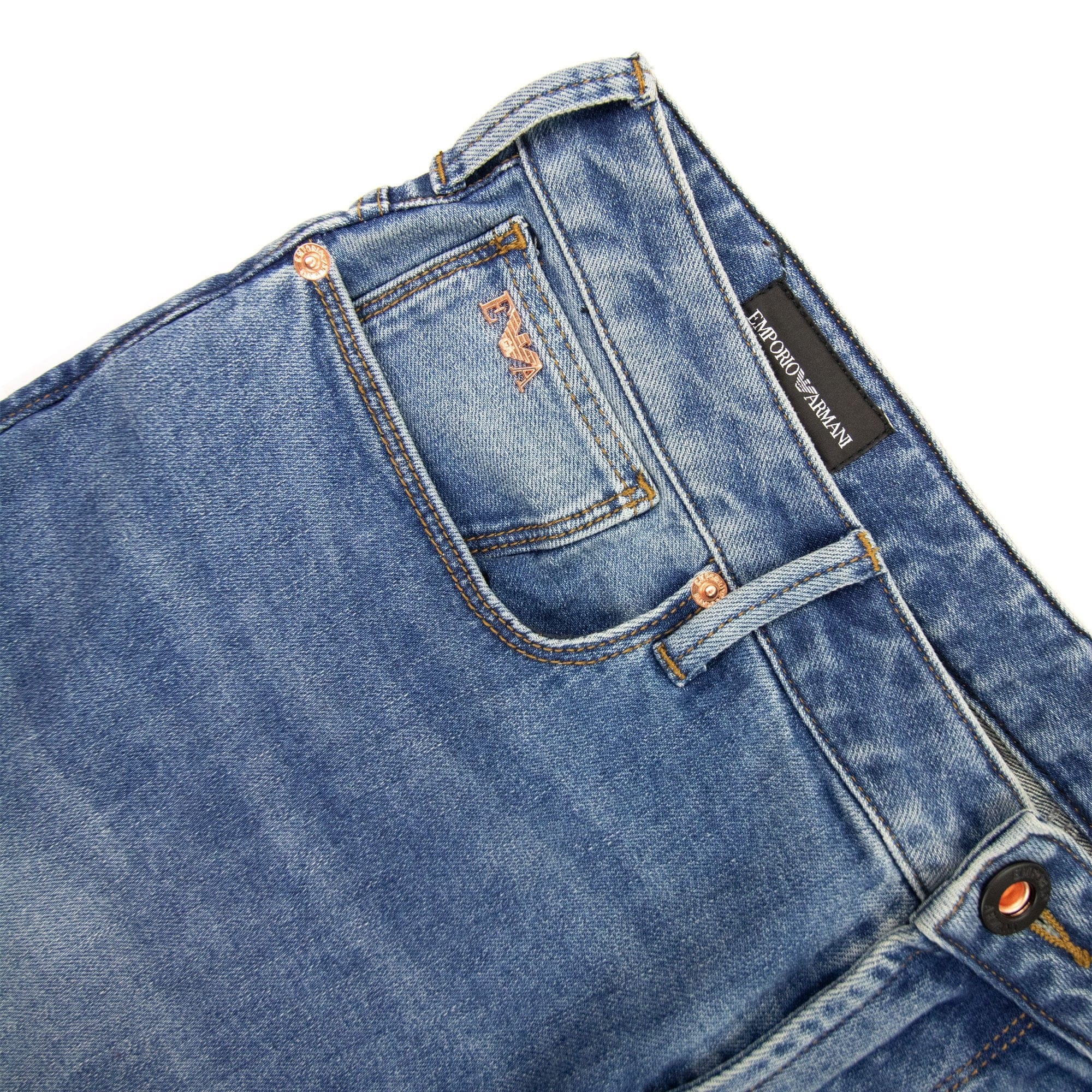 Emporio Armani J06 Slim-fit Bleached Comfort Denim Jeans Denim