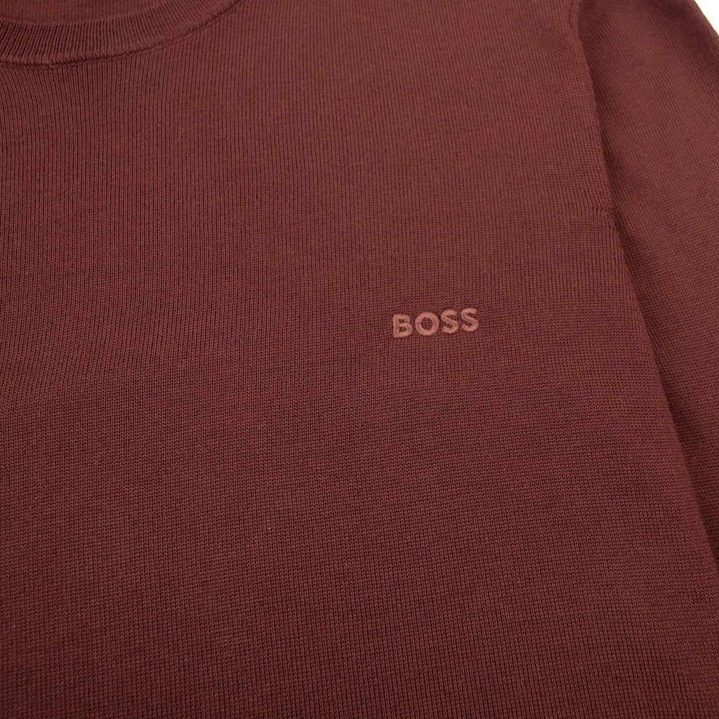 Hugo Boss Botto-l Embroidered Logo With Responsible Wool Swe Burgundy 604