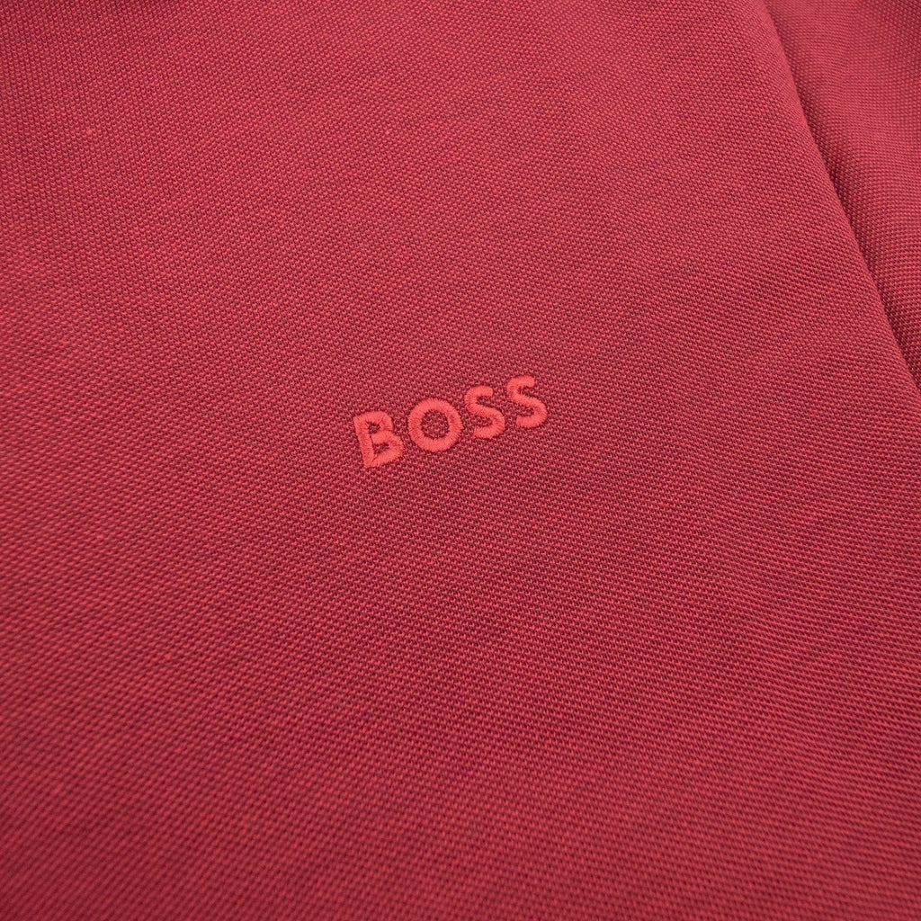 Hugo Boss Paule 4 Slim Fit Branded Placket Polo Burgundy 654