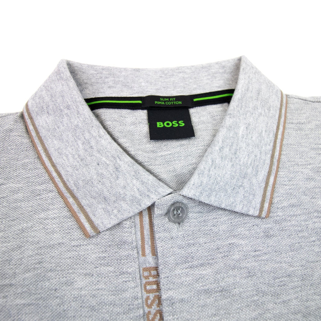 Hugo Boss Paule 4 Slim Fit Branded Placket Polo Grey 059