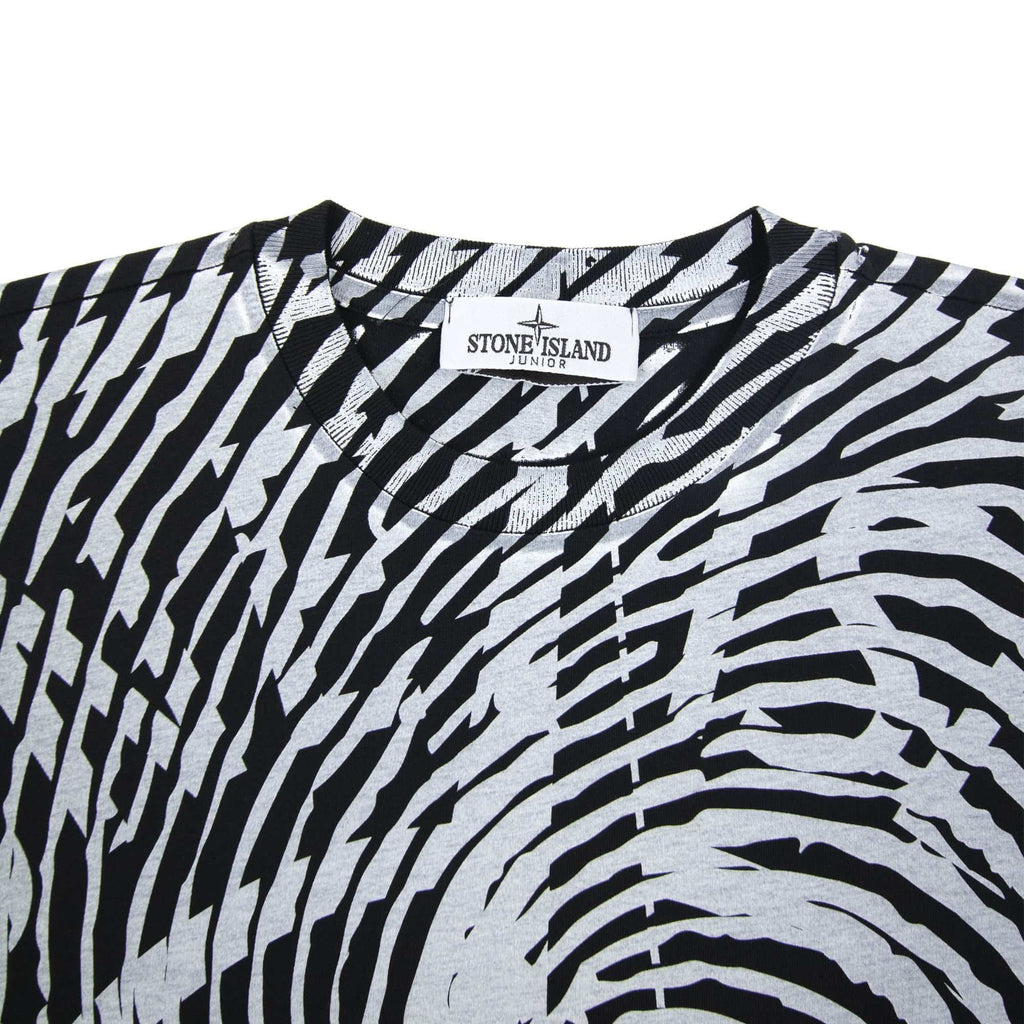 Stone Island Junior 21052 Finger Scan Three T Shirt Black V0029
