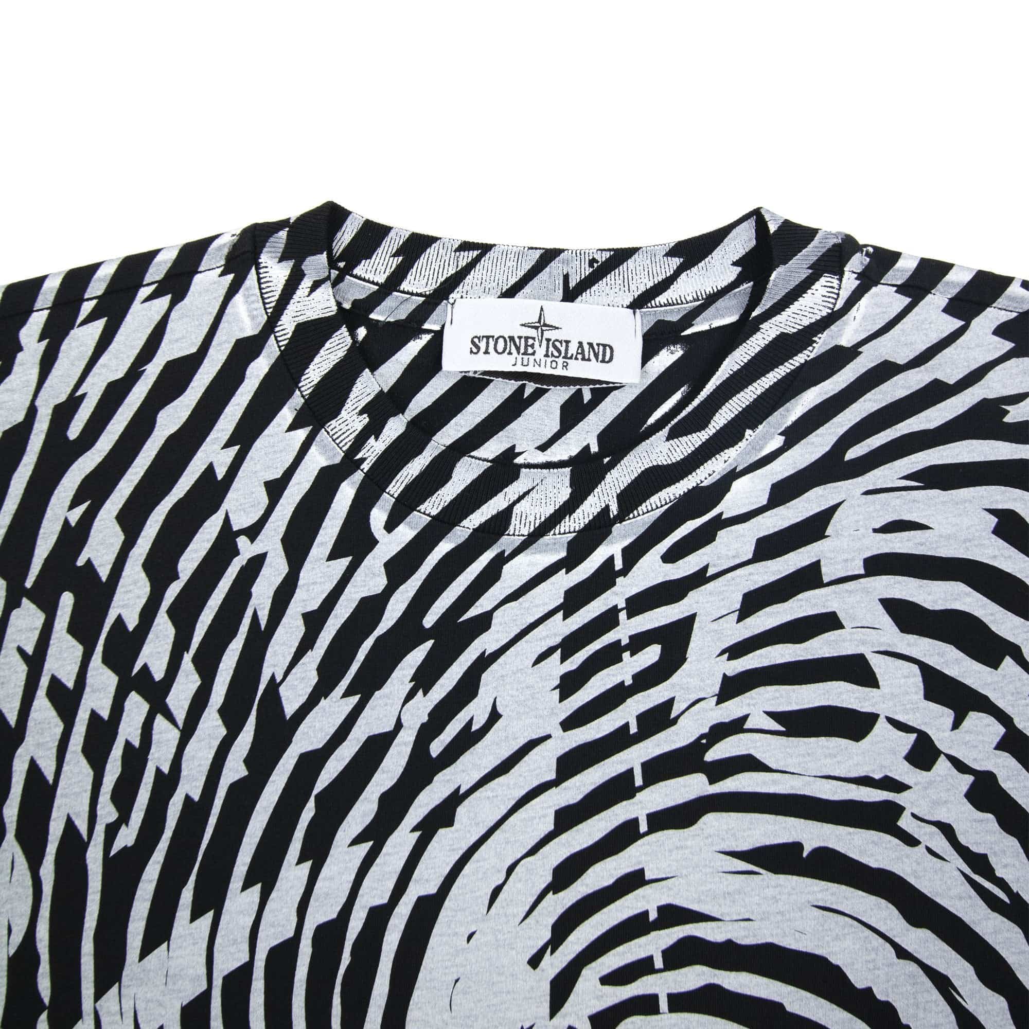 Stone Island Junior 21052 Finger Scan Three T Shirt Black V0029