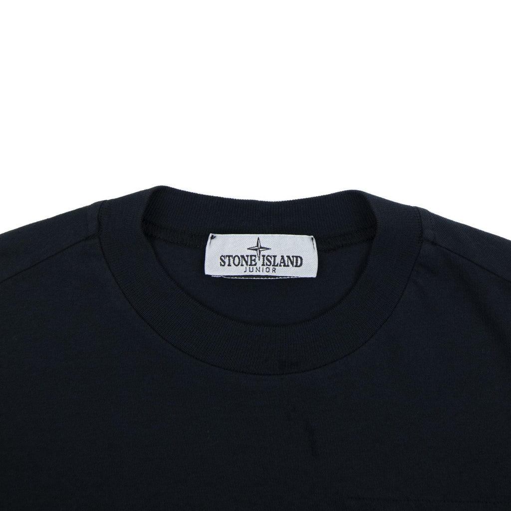 Stone Island Junior 20347 Pocket Logo Long Sleeve T Shirt Navy V0020