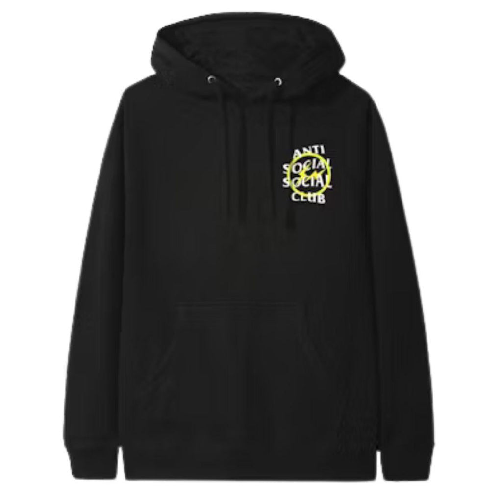 ANTI SOCIAL SOCIAL CLUB X FRAGMENT YELLOW BOLT HOODIE BLACK