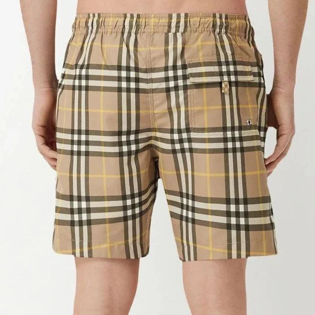 Burberry Truffle Check Pattern Swimshorts