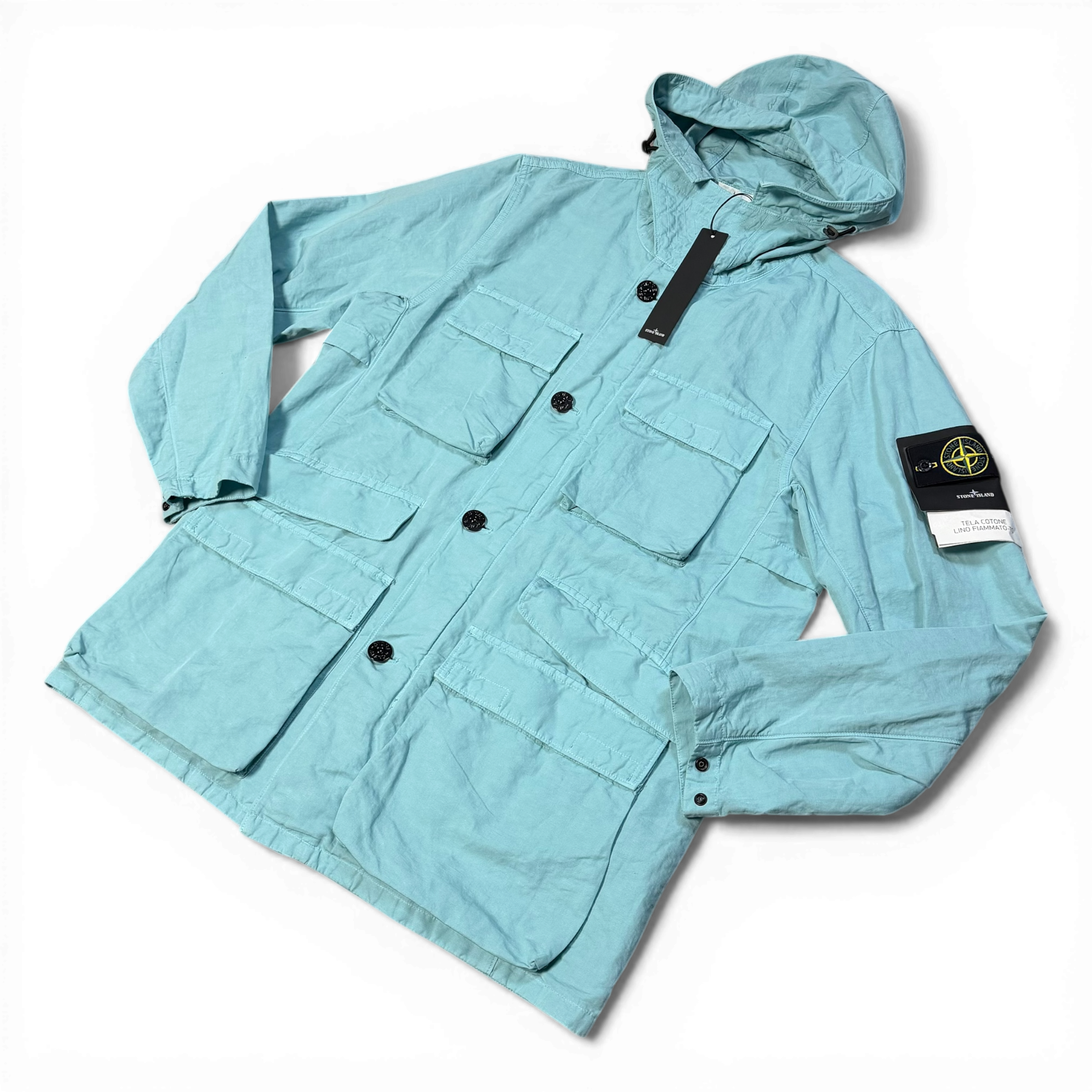 Stone Island Tela Cotone Lino Fiammato-TC