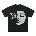 STARLIT FACE GRAPHIC T-SHIRT BLACK