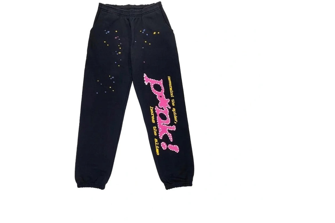 SP5DER P*NK (V1) SWEATPANTS BLACK