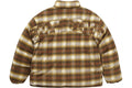 SUPREME FLANNEL REVERSIBLE PUFFER JACKET BROWN