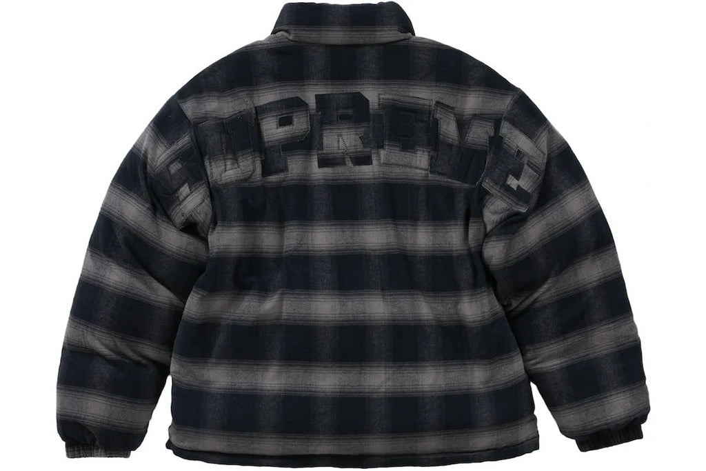 SUPREME FLANNEL REVERSIBLE PUFFER JACKET BLACK