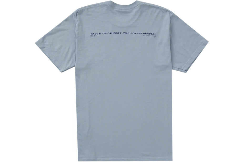 SUPREME WARNING TEE DUSTY BLUE