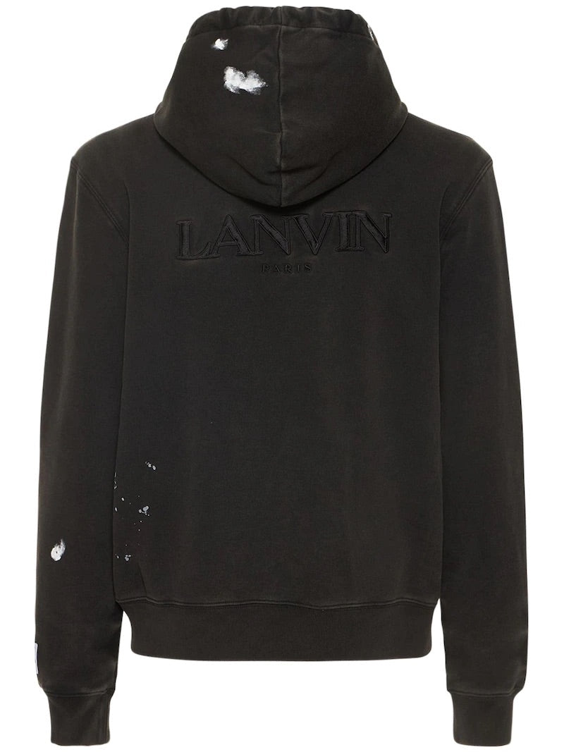 GALLERY DEPT X LANVIN ZIP UP HOODIE WASHED BLACK