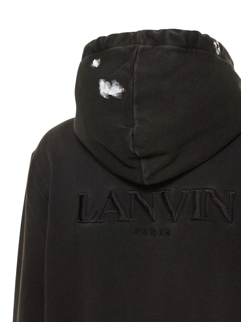 GALLERY DEPT X LANVIN ZIP UP HOODIE WASHED BLACK