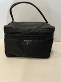 PRADA SQUARE CLUTCH WITH HANDLE BLACK
