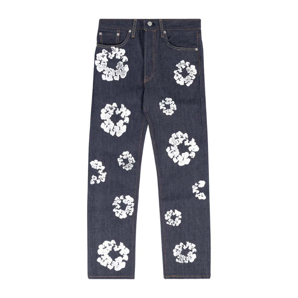 DENIM TEARS X LEVIS COTTON WREATH JEAN SELVEDGE BLUE