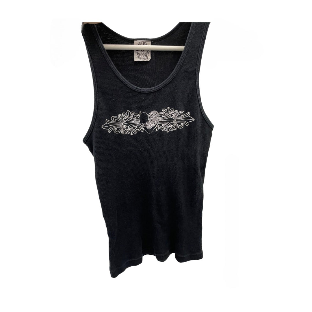 CHROME HEARTS HEART LOGO TANK TOP BLACK