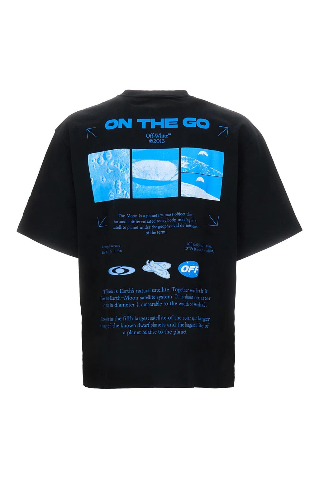 OFF WHITE MOON PRINT T-SHIRT BLUE